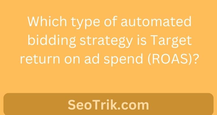 Which type of automated bidding strategy is Target return on ad spend (ROAS)?