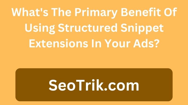What's The Primary Benefit Of Using Structured Snippet Extensions In Your Ads?