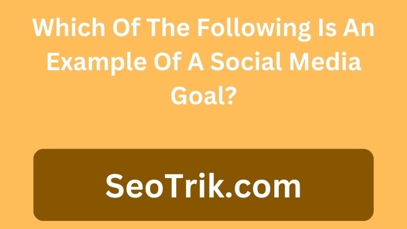 Which Of The Following Is An Example Of A Social Media Goal?